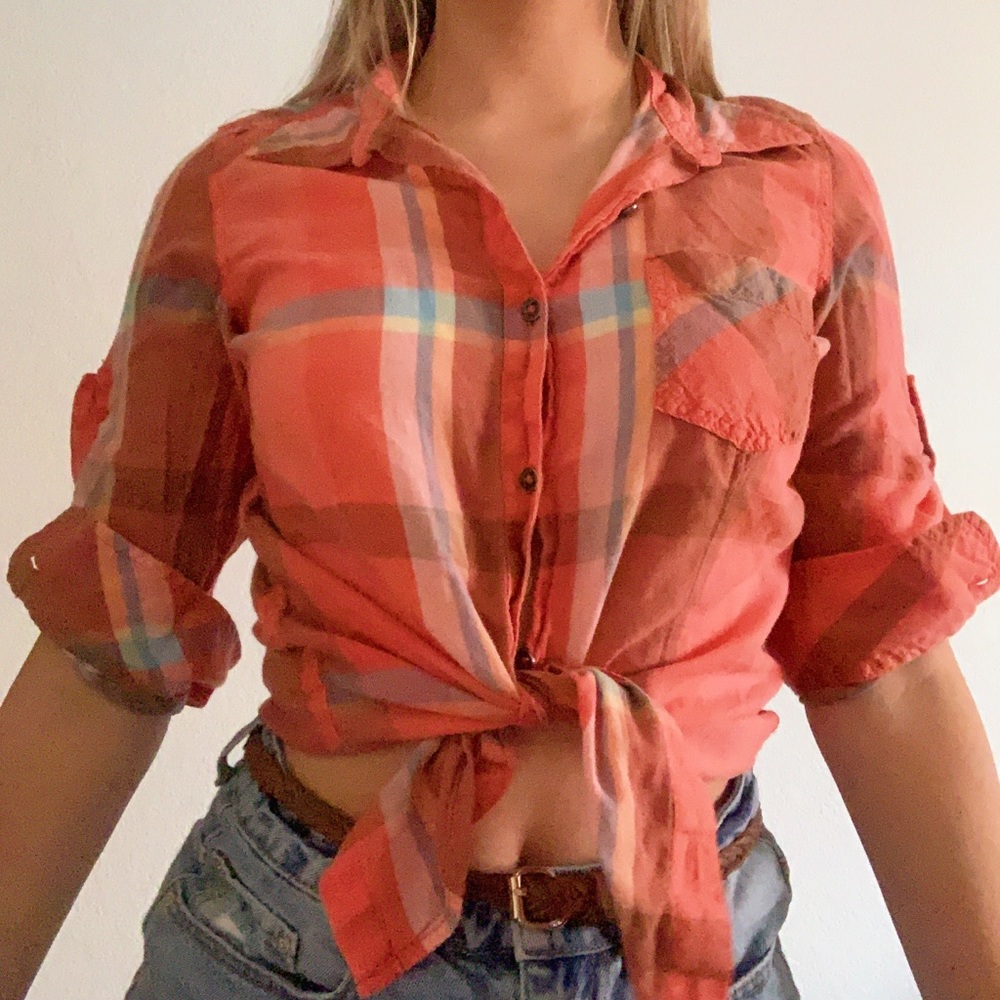 super cute orange flannel, super cute tied up🧡